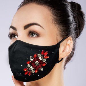 Jewelry Flower Face Mask w/ filter pocket